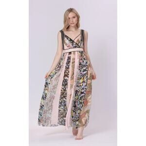 Altar'd State Chiffon Floral Patchwork Babydoll Dress Small Coquette Castlecore